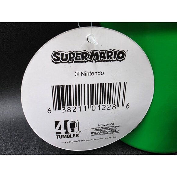 Super Mario Luigi Green 40 Oz Metal Tumbler With Straw - Picture 2 of 7